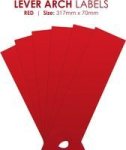 Lever Arch Labels Red 12& 39 S