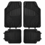 Universal Car Floor Mats 4 Piece Set - Black Rubber Anti-slip Mats