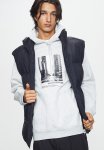 Loose Fit Printed Hoodie - Grey Multi