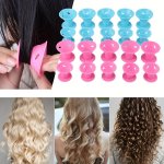 10PCS SET Solid Color Soft Silicone Hair Curler Heatless Hair Curling Tools Diy Hair Styling Accessories