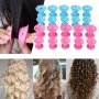 10PCS/SET Solid Color Soft Silicone Hair Curler Heatless Hair Curling Tools Diy Hair Styling Accessories