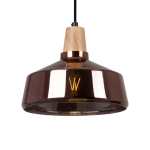 Tallinn Glass And Wood Pendant Light Copper Or Smokey - Smokey