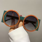 Large Round For Women Men Color Block Fashion Decorative Shades For Costume Party Club
