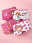 4PCS Girls Boxer Briefs Cute Cartoon Polka Dot Print Cotton Bottoming Underwear Soft Comfy Breathable Kids Panties For All Seaso