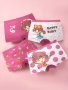 4pcs Girls Boxer Briefs Cute Cartoon Polka Dot Print Cotton Bottoming Underwear Soft Comfy Breathable Kids Panties For All Seasons