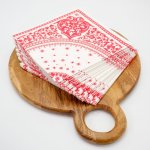 Indian Print Linen-look Napkin 25 Pack - Red