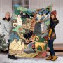Flannel Blanket With Cat Pattern For All Seasons Office Chair