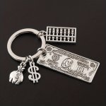 1PC Model Keychain Money Tree Purse For Souvenir Gift Us Currency Keyring Gift For Friends