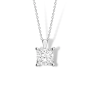 1.00CT Certified Princess Cut Square Moissanite Diamond 925 Silver Necklace