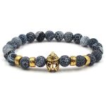 Black & White Agate Stone With Gold Knight Helmet