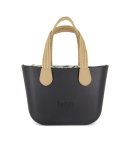 Fenn Petite Black Pattern 49 Inner Gold Zip Light Tan Woven Handle - Ys Travel Bags