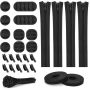 Reusable Multi-purpose Cable Organizer Clips Cable Ties KIT-126PCS