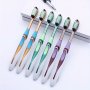 4PCS Medium Hardness Polyester Bristle Toothbrush Set With Large Head - Ideal For Couples Male And Female Students Family Use