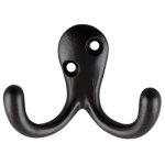Samson Double Robe Hook Matt Black With Screws