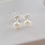 Emily 925 Sterling Silver Freshwater Pearl Earrings Size: 7MM