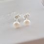 Emily 925 Sterling Silver Freshwater Pearl Earrings Size: 7MM