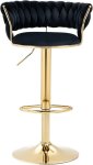 Zs - Novah Velvet Swivel Barstool - White