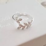 Laylah 925 Sterling Silver Cz Leaf Branch Ring Sizes 5-10 - Size 7