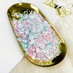 1100PCS Flatback Resin Pearl And Rhinestones Mixed Size 3MM-10MM Ab Color Semicircle For Nail Face Arts Crafts Bottles Water Cup