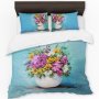 Colourful Flowers In White Vase Duvet Cover Set By Stella Bruwer King