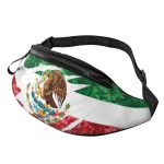 Mexican Flag Fanny Pack Waist Bag Adjustable Belt Bag For Men Women Traveling Hiking Cycling Running