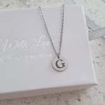 Gemia Personalized Tiny Disc Initial Necklace Stainless Steel Silver Gold Or Rose Gold Ready In 3 Days