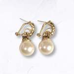 Giant Pearl Hoop Earrings - Gold Free