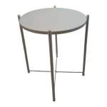 Smte- Round Occasional Coffee Table White With Keychain
