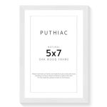 Puthiac 5X7 Solid Oak Wood Picture Frame Fits 4X6 With Mat Or 5X7 Without Mat Wall Or Tabletop Display With Stand Vertical Or Ho