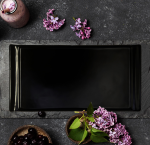 Nova Style Rectangular Cheese Plate 26X12 Cm Matt Black