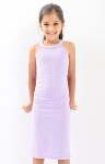 Big Girls Rib Bodycon Dress - Lilac - Lilac / 13-14 Years