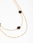 Goldair Gold Black Black Flower Layered Necklace