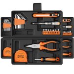 12PCS 23PCS 138PCS SET General Household Hand Kit Tool Set With Plastic Toolbox Storage Case Orange