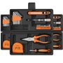 12PCS/23PCS/138PCS/SET General Household Hand Kit Tool Set With Plastic Toolbox Storage Case Orange