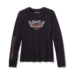 Women’s Winged Bling Long Sleeve – Harley Black