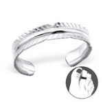 B97-C20978 - 925 Sterling Silver Leaf Toe Ring Adjustable Size
