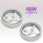 60W Fast Charging Cable: Usb-c To Usb-c For Iphone 15/SAMSUNG Compatible With Ipad Pro AIR5 Macbook Samsung Galaxy S22/S21/S20 U