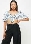 Tie Front Sizzle Crop - Blue Spot Set