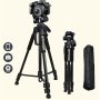 55 Inches Phone Travel Self Tripod Aluminum Tall 55" 140CM Stand With Quick Plates Mount Pan Head For Canon/nikon Dslr Digital Camera Maximum Support Weight 2.5KG