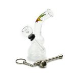 Glass Leaf MINI Bong & Mushroom Keyring Pipe Combo