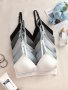 5Pcs Elegant Wireless Bras Comfort Ribbed Texture Design Breathable Soft Fabric Adjustable Straps Daily Wear Lingerie Set