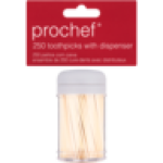 Bamboo Toothpicks With Dispenser 250-PACK