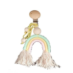 4AKID Rainbow-crochet-wooden-pacifier-clip-assorted-colours