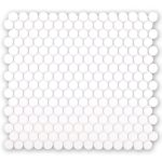 White Round Penny Matt Mosaic