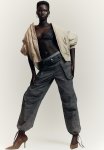 Distressed-look Cargo Trousers - Dark Grey