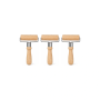 3 Pack - Medium Wooden Flour Rolling Pin - Brown