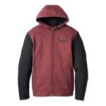 Harley Davidson Men& 39 S 120TH Anniversary Deflector Riding Fleece - Rum Raisin & Black 2XL