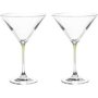 Cocktail Glass With Green Stem La Perla Set Of 2