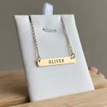 G52 - Personalized Bar Name Necklace Stainless Steel Silver Gold Or Rose Gold Ready In 3 Days