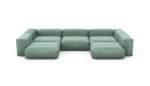U-shape Sofa - Velvet - Mint - 377CM X 220CM